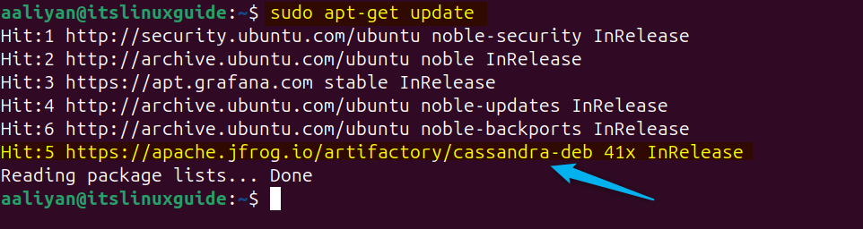 Updating Ubuntu apt package list to successfully add Cassandra repository